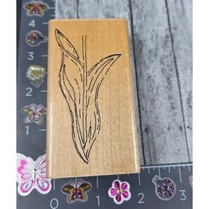CTMH Plant Leaves Stem Rubber Stamp Wood #O26